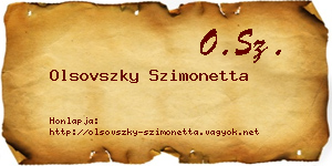 Olsovszky Szimonetta névjegykártya